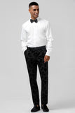 3 Pieces Black Embroidery Men's Prom Suits