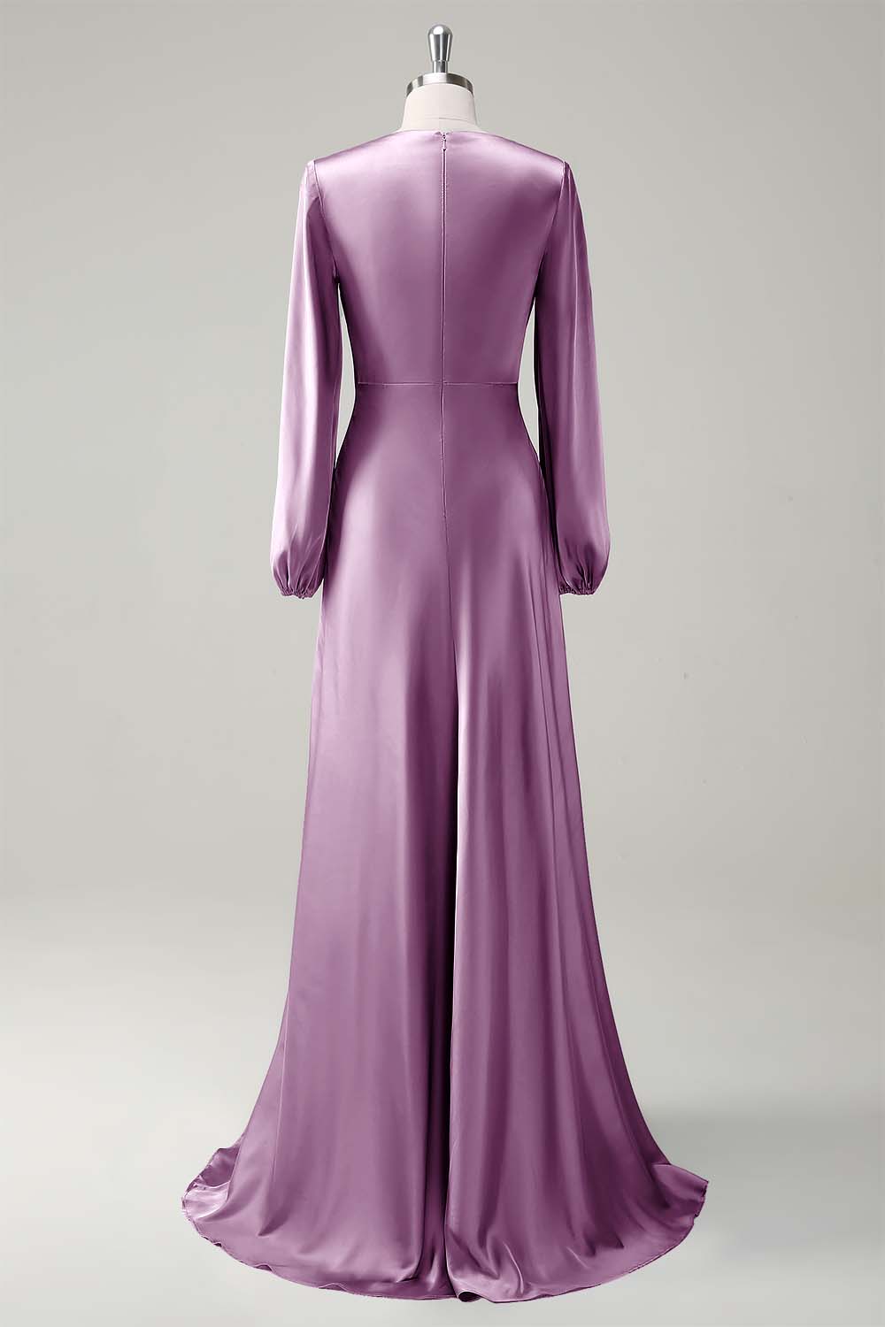 Wisteria Long Sleeves A-Line Satin Bridesmaid Dress