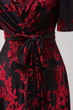 Blue Velvet V-Neck A Line Maxi Mother of Bride Dress