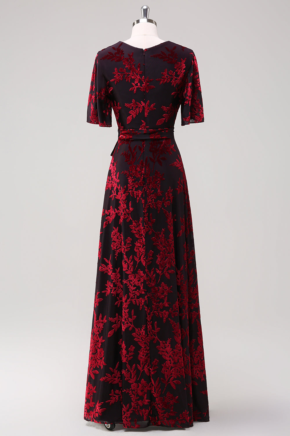 Blue Velvet V-Neck A Line Maxi Mother of Bride Dress