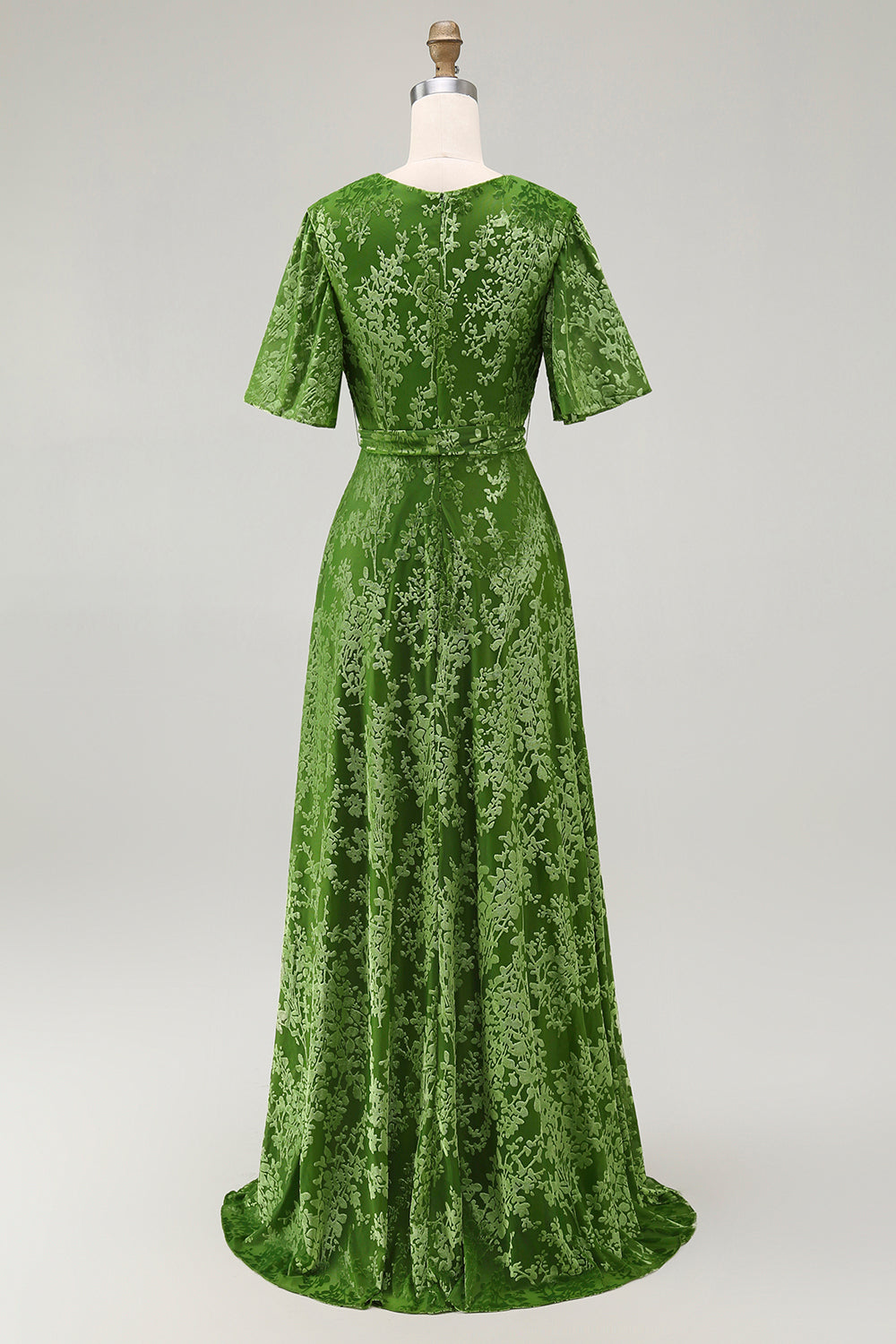 Blue Velvet V-Neck A Line Maxi Mother of Bride Dress