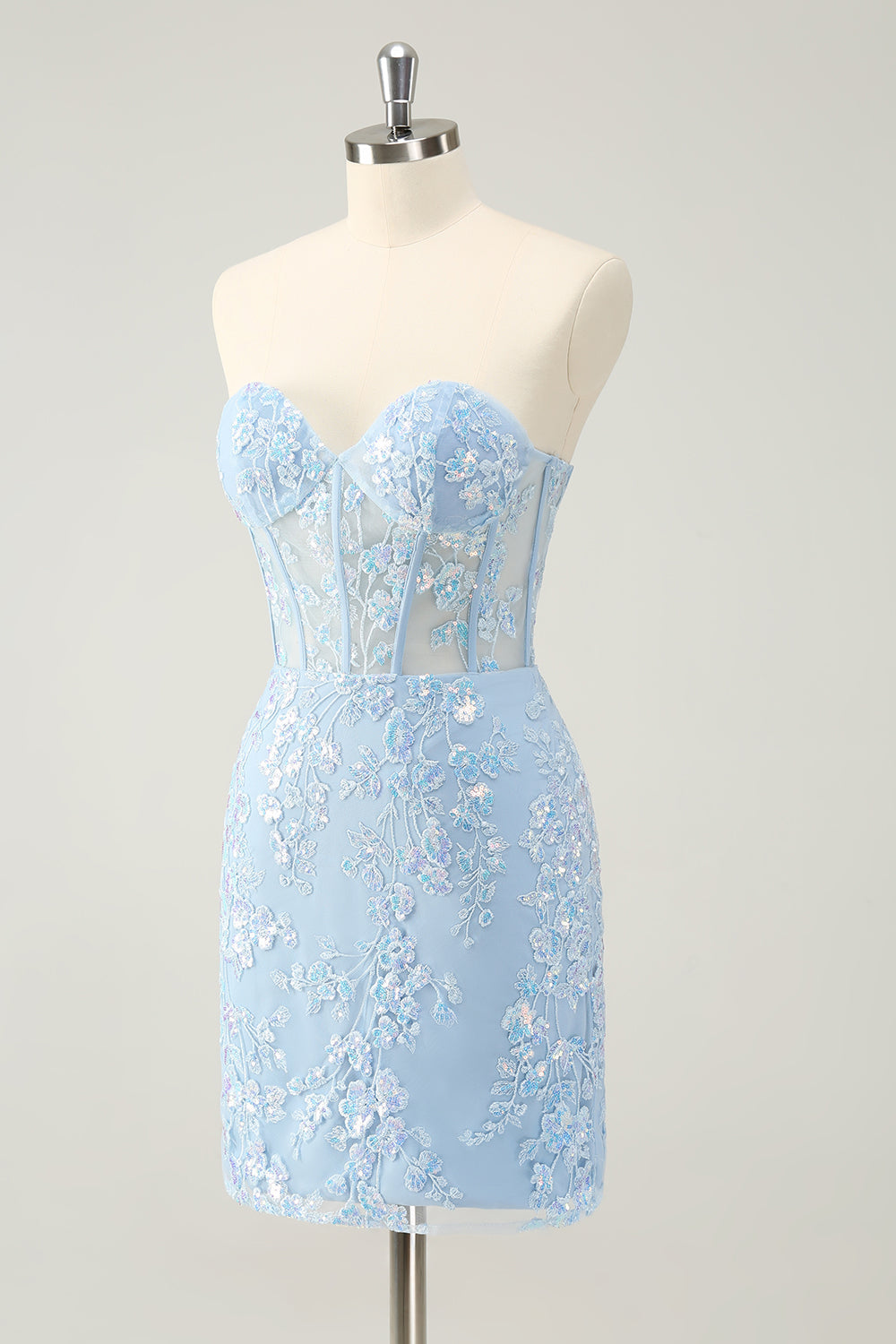Sparkly Fuchsia Sweetheart Corset Prom Dress with Appliques