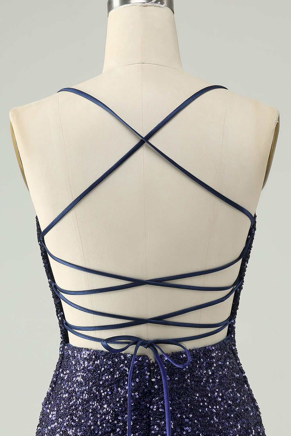 Sparkly Navy Sequins Tight Short Prom Dress With Fringes