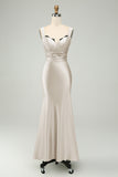 Eucalyptus Corset Sleeveless Mermaid Satin Tea Length Wedding Guest Dress