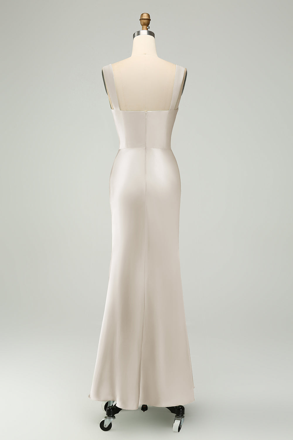 Eucalyptus Corset Sleeveless Mermaid Satin Tea Length Wedding Guest Dress