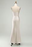 Eucalyptus Corset Sleeveless Mermaid Satin Tea Length Wedding Guest Dress