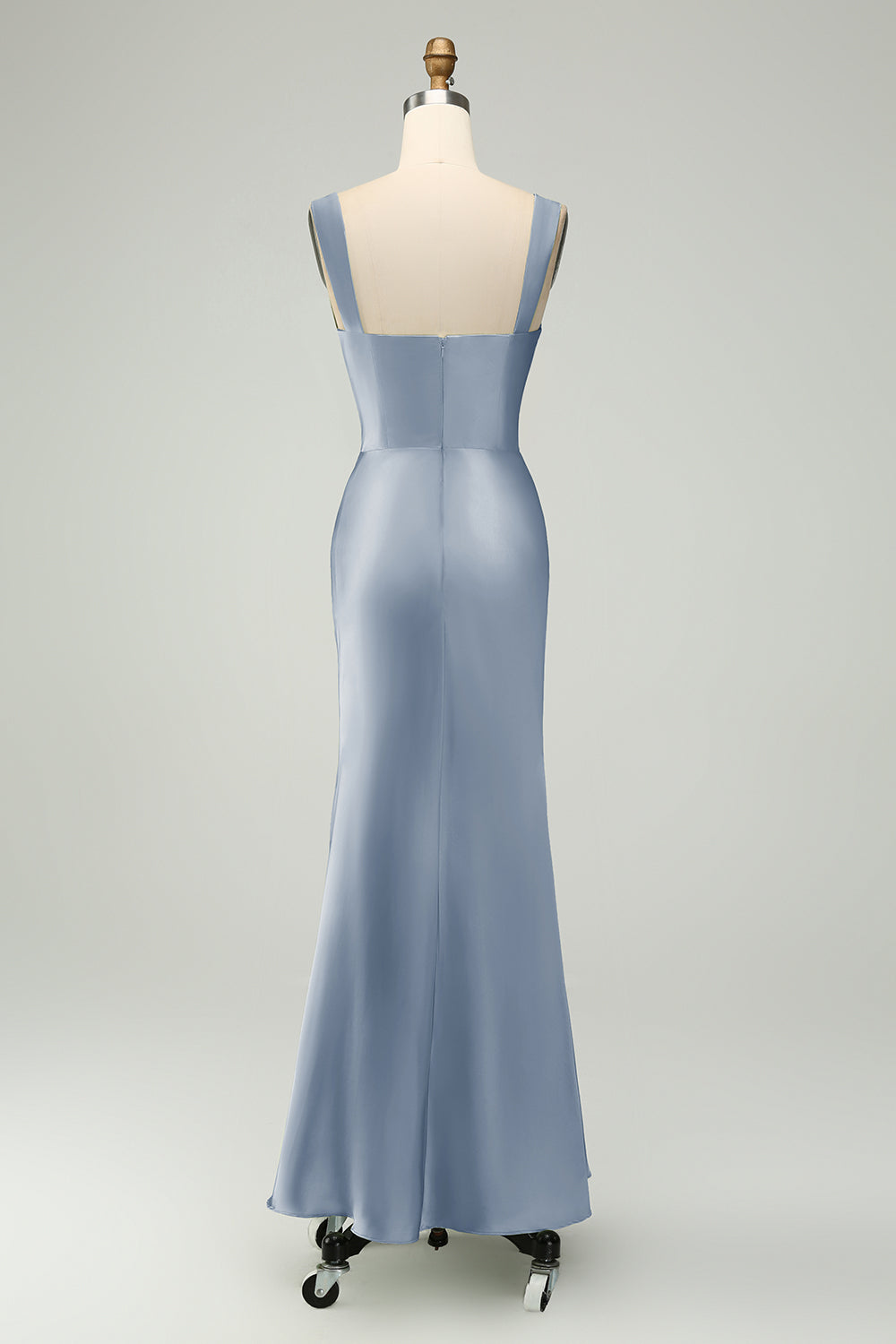 Dusty Sage Sweetheart Corset Mermaid Satin Long Wedding Guest Dress