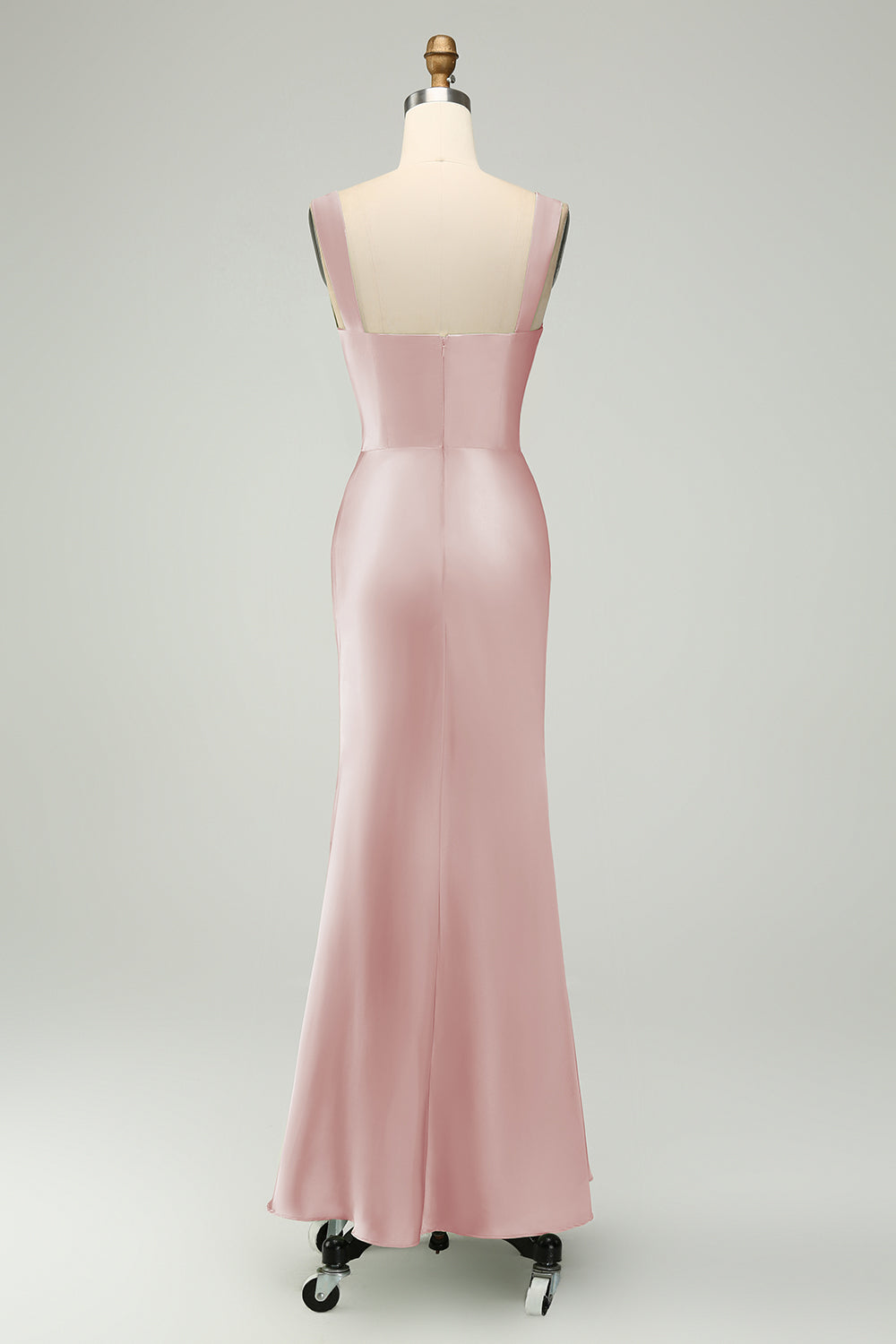 Dusty Sage Sweetheart Corset Mermaid Satin Long Wedding Guest Dress