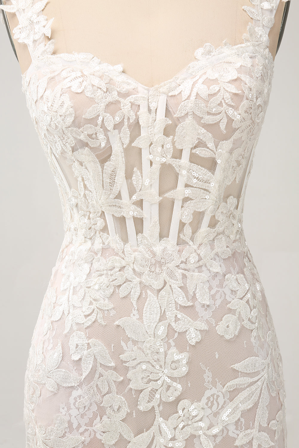 Off the Shoulder Applique Mermaid Sweep Train Wedding Dress