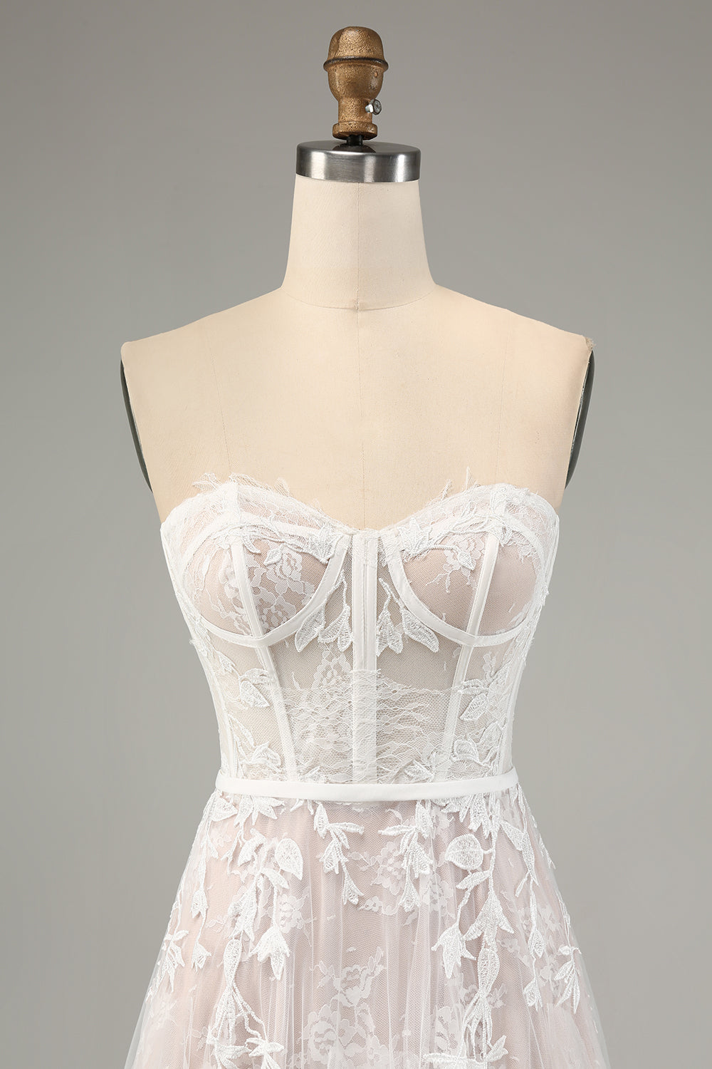 Sweetheart Corset Applique Ruffles A-Line Wedding Dress