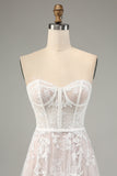 Sweetheart Corset Applique Ruffles A-Line Wedding Dress