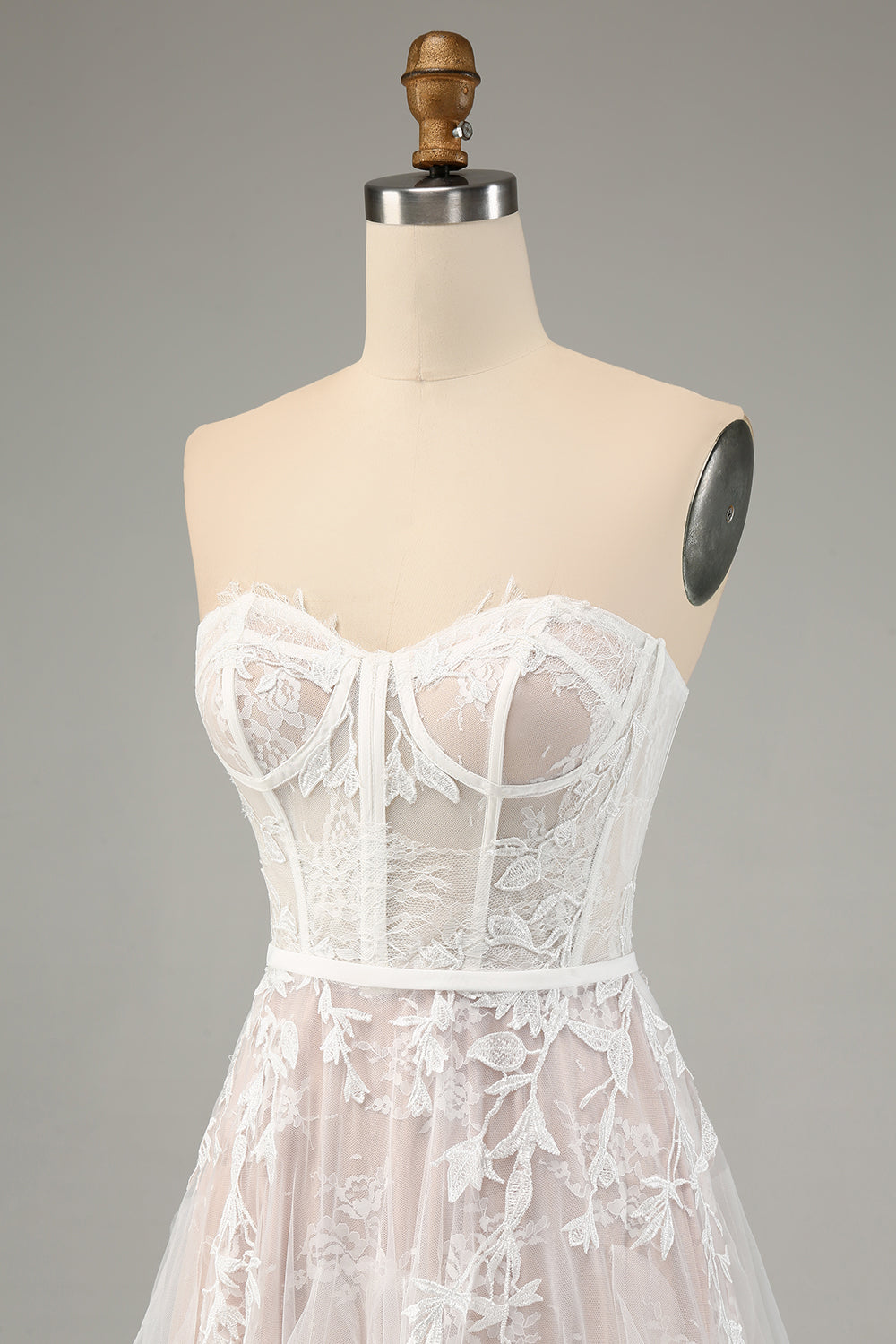 Sweetheart Corset Applique Ruffles A-Line Wedding Dress