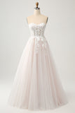 Sweetheart Applique Sparkly A-Line Floor Length Wedding Dress