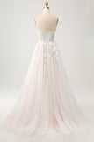 Sweetheart Corset Applique A-Line Tulle Wedding Dress