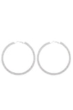 Shiny Silver Rhinestones Circle Earrings