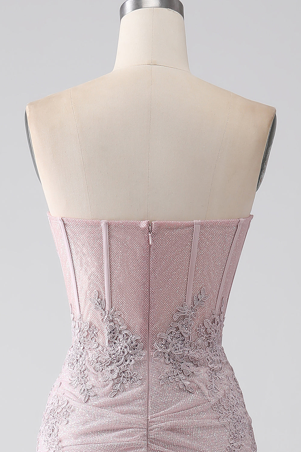 Sparkly Strapless Mermaid Corset Prom Dress with Appliques