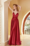 Burgundy Spaghetti Straps Simple Prom Dress