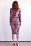 Single Breasted Yellow Flower Midi 2 Piece Peak Lapel Business Suits