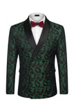 2 Piece Double Breasted Shawl Lapel Black Men's Wedding Suits
