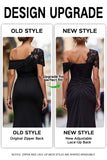 Plus Size Black Sheath One Shoulder Maxi Mother of the Bride Dress with Sequins