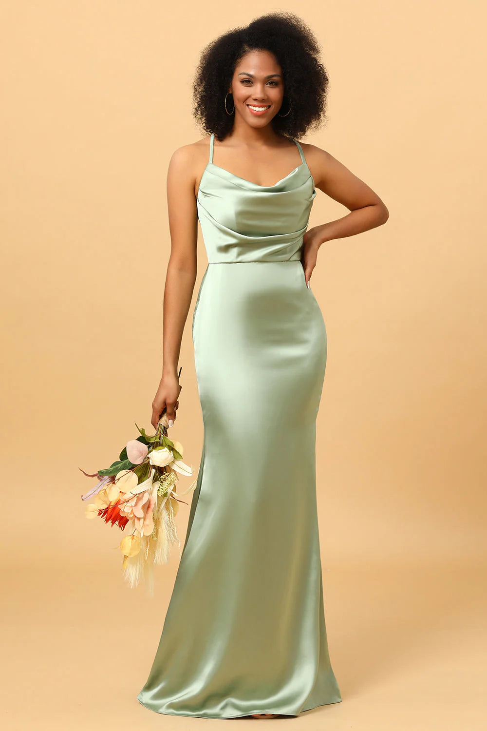 leely bridesmaid dresses Leely Women Burgundy Chiffon Scoop Neck Long Bridesmaid Dress Cap Sleeves Mermaid Ruched Wedding Guest Dress with Slit