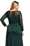 Dark Green A Line Satin Plus Size Long Mother of the Bride Dress