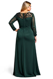 Dark Green A Line Satin Plus Size Long Mother of the Bride Dress