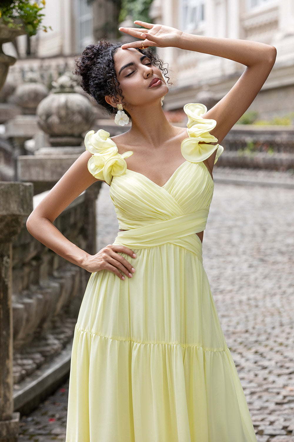 yellow bridal shower dress Wedtrend Women Prom With Slit Mermaid Spaghetti Straps Corset Beaded Long Formal Dress With Appliques, Yellow / US20W CUSTOMISATION Dress is possible in different colors or color combinations Bridal Party Yellow Dress For