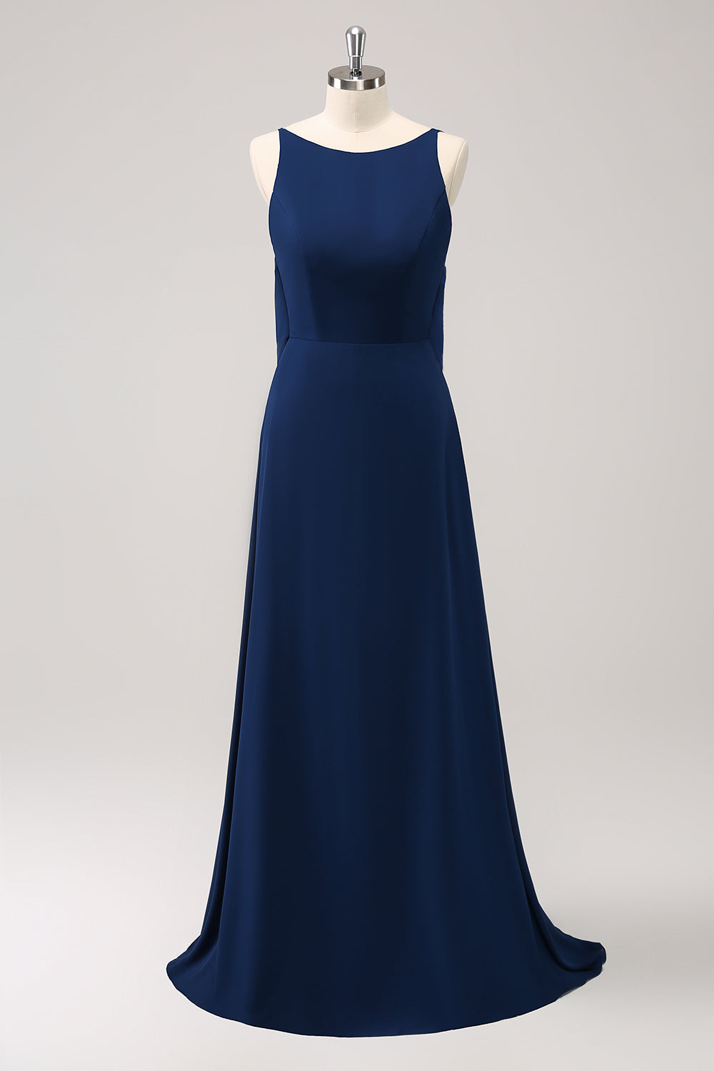 Leely Women Navy Bridesmaid Dress Backless Chiffon A-Line Floor Length Wedding Party Dress leelyuk Leely Women Navy Bridesmaid Dress Backless Chiffon A-Line Floor Length Wedding Party Dress leelyuk