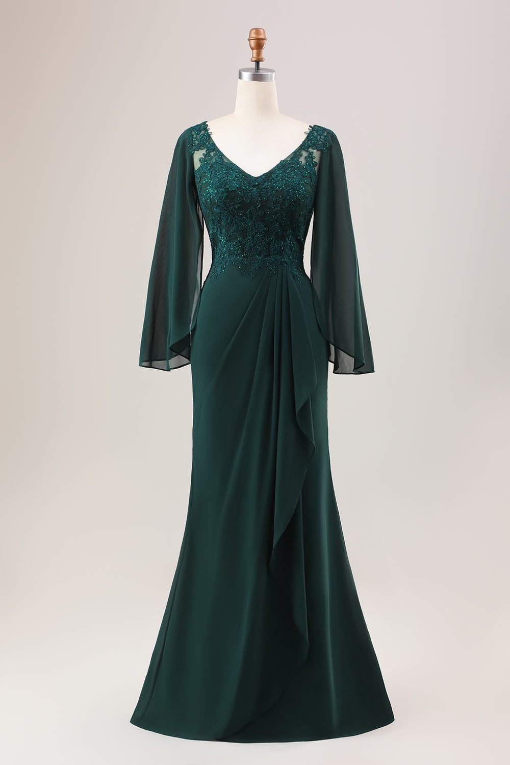Chiffon Dress Hunter Green Mother Of The Bride Dress Green Lace