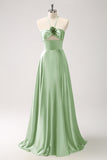 Royal Blue A-Line Hollow Out Halter Long Bridesmaid Dress with Flower