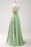 Royal Blue A-Line Hollow Out Halter Long Bridesmaid Dress with Flower
