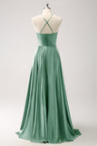 Royal Blue A-Line Hollow Out Halter Long Bridesmaid Dress with Flower