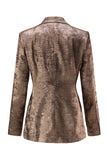 Golden Metallic 2 Piece Women's Suits with Belt