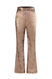 Golden Metallic 2 Piece Women's Suits with Belt