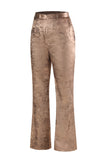Golden Metallic 2 Piece Women's Suits with Belt
