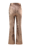 Golden Metallic 2 Piece Women's Suits with Belt