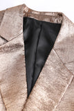 Golden Metallic 2 Piece Women's Suits with Belt
