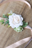 Champagne Rose Wrist Corsage for Wedding Party