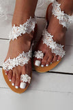 White Flower Pearl Women's Casual Sandals