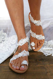 White Flower Pearl Women's Casual Sandals