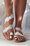 White Flower Pearl Women's Casual Sandals