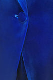 Peacock Blue Velvet Slim Fitted 2 Piece Women's Formal Suit