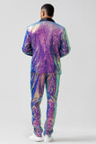 Sparkly Purple 2 Piece Sequined Men's Prom Suit