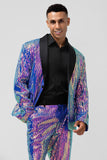 Sparkly Purple 2 Piece Sequined Men's Prom Suit