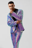 Sparkly Purple 2 Piece Sequined Men's Prom Suit
