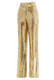 Sparkly Golden Sequined 2 Piece Women Party Suits