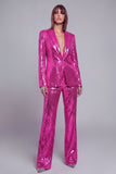 Golden Sparkly Sequined 2 Piece Women Party Suits