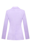 Lilac Satin Notched Lapel Women's Blazer