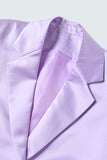 Lilac Satin Notched Lapel Women's Blazer